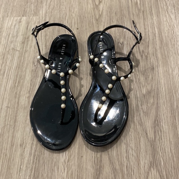 Kelly & Katie Black and Pearl Sandals Size 6 - Picture 5 of 5